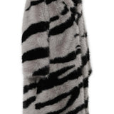Trendikas Faux Fur Zebra Prindiga Mantel