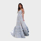 Florencia - Pikk boheemlaslik kleit lõhiku ja volangidega.