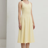 Pleated Split Midi Kleid