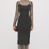 Kootud Ühevärviline Maxi Kleid