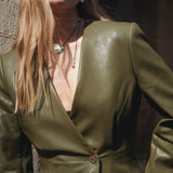 Vegan Naha Blazer Khaki Rohelises