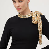 Mini Kleid mit Glänzender Schleife