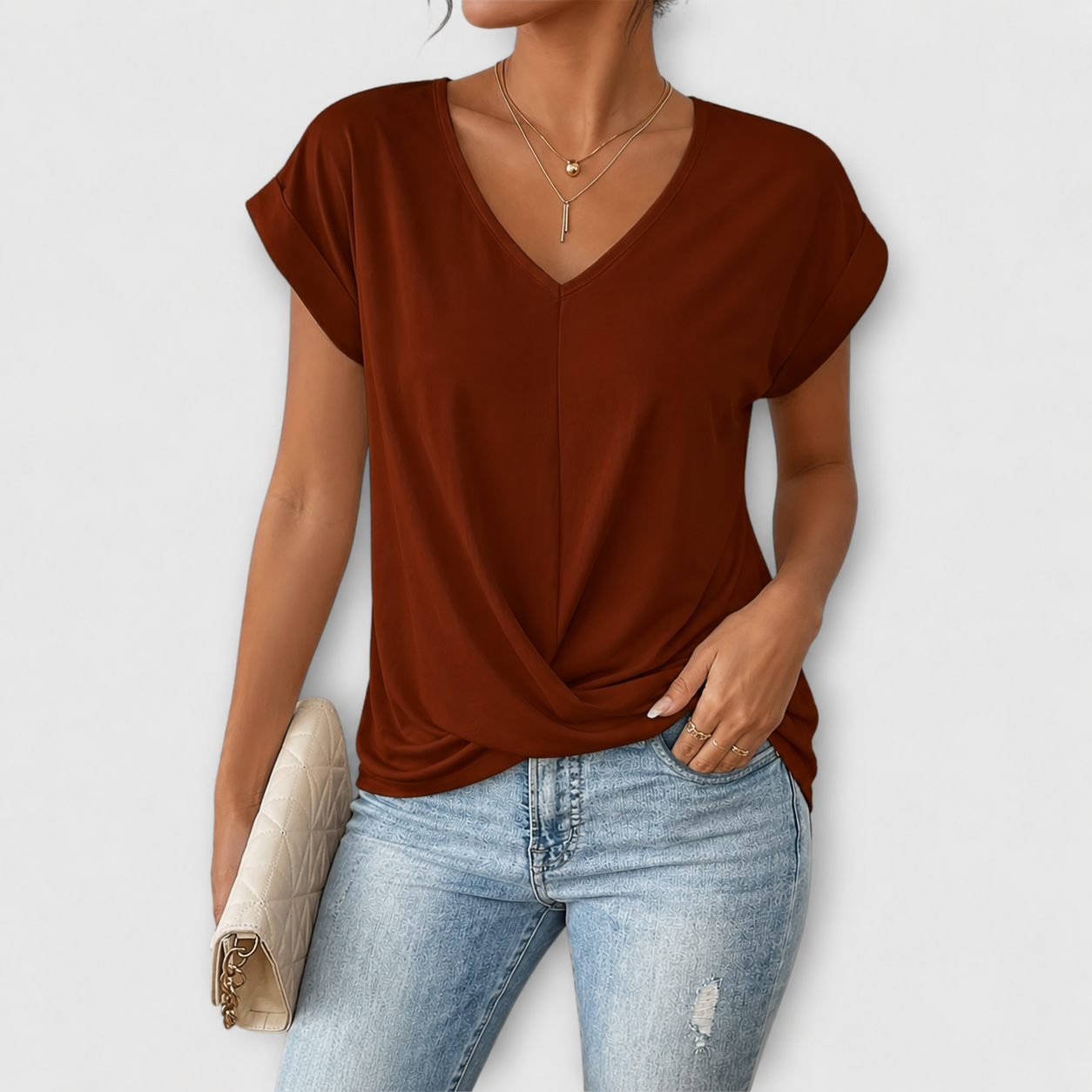 Carlinda | Elegantne V-kaelusega Topp
