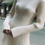 Ribbed Jersey A-Line Mini Dress
