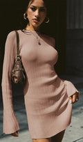 Mayok Pika Varrukaga Nude Mini Dress