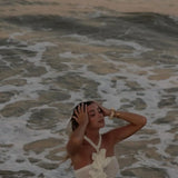 Kootud Lilled Mini Kleit Õhukeses Valges/Mustas