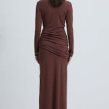 Maxi Kleid Seksikas Loodud - Pruun Jersey
