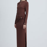 Maxi Kleid Seksikas Loodud - Pruun Jersey
