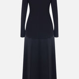 Trendikas Kootud Satään Maxi Kleid