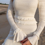 Avatud Kudumisega Mini Kleid