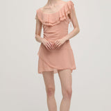 Mini Kleit Volangidega ja Soliidse Lukuga