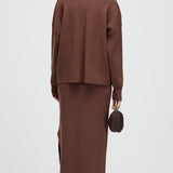 Kootud Pikad Varrukad Ülemine ja Midi Kleidiseade