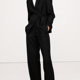 Kangast Drapey Twill Wrap Blazer Mustas