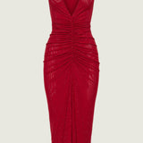 Diamante Rüüsitud Midi Kleid