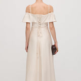 Ruffle Satin Midi Kleit