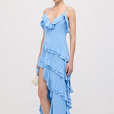 Viskoosist midi kleit Käteta rüüsiga