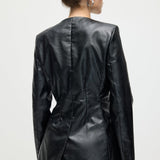 Vegan Nahk Blazer Mustas