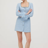 Glittering Boucle Mini Dress with Sleeves