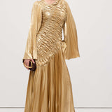 Metalliline Maxi Kleid Kuldse Värviga