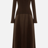 Trendikas Kootud Satään Maxi Kleid