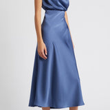 Asümmeetriline satiinist midi kleit Daisy Blue