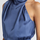 Asümmeetriline satiinist midi kleit Daisy Blue