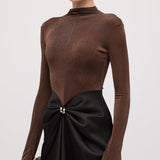 Asümmeetriline Maxi Kleid, Pruun