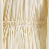 Cape Sleeve Pleated Baggy Midi Dress