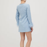 Glittering Boucle Mini Dress with Sleeves