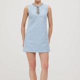 Glänzendes Boucle Mini Kleid