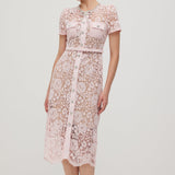 Translucent Diamante Satin Midi Dress