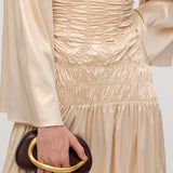 Maxi Kleid mit Metallischem Elastik-Detail