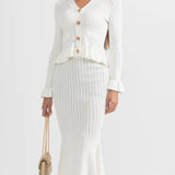 Elegantne Laienev Kootud Midi Kleid