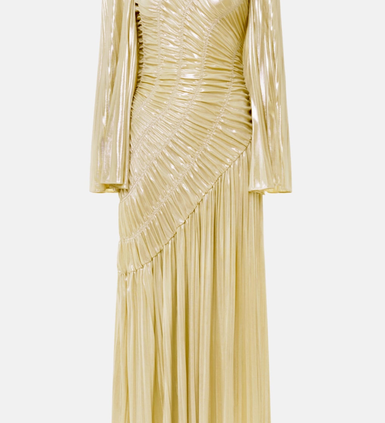 Metallic Ruffled Maxi Dress