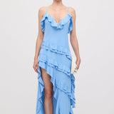 Viskoosist midi kleit Käteta rüüsiga