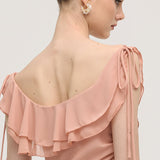 Mini Kleit Volangidega ja Soliidse Lukuga