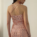 Diamante Riided Midi Kleit Roosa