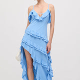 Viskoosist midi kleit Käteta rüüsiga