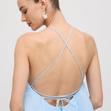 Sinine Maxi Kleid Halter Kaelusega