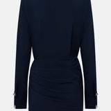 Must Mini Kleit Kraega ja Drapeeritud Detailidega