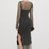 Kootud Ühevärviline Maxi Kleid
