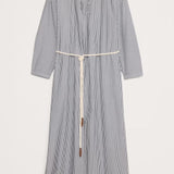 Puuvillane Split Neck T-särk Midi Kleidid Ribal