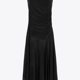 Kogutud Tülli Midi Kleid Mustas