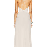 V-kaelusega Halter Midi Kleid