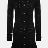 Must Jersey Mini Kleit koos Kohandatud Tekstuuriga