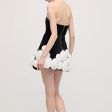 Must Lilleline Õlavarre Mini Kleit