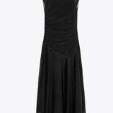 Kogutud Tülli Midi Kleid Mustas