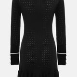 Must Jersey Mini Kleit koos Kohandatud Tekstuuriga