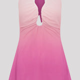 Ombre Roosa Šifoonist Halter Mini Kleit