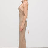 Detailne Halterneck Maxi Kleit
